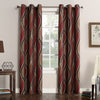 No. 918 Intersect Ogee Print Semi-Sheer Grommet Curtain Panel 48" w x 84" l - Paprika