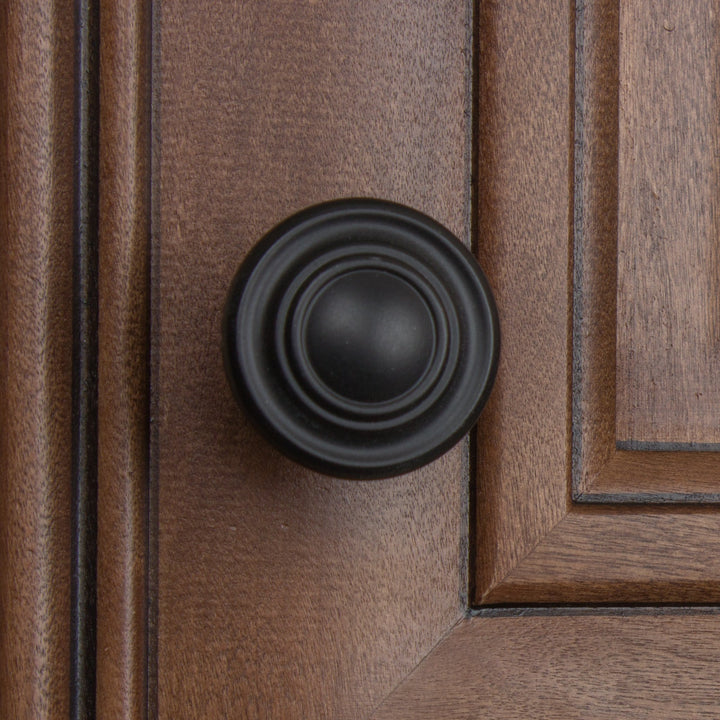 GlideRite Hardware 5415-MB-10 Classic Round Ring Cabinet Knobs 10 Pack 1.25" - Diamond Home USA