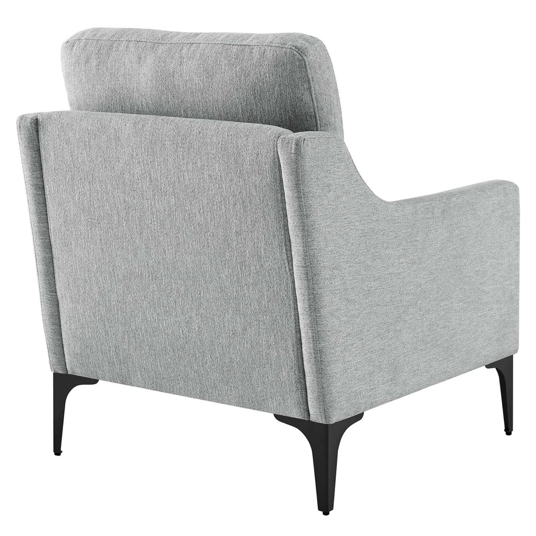 Modway Corland Upholstered Fabric and Metal Armchair in Light Gray - Diamond Home USA