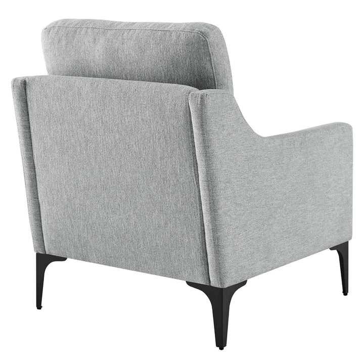 Modway Corland Upholstered Fabric and Metal Armchair in Light Gray - Diamond Home USA