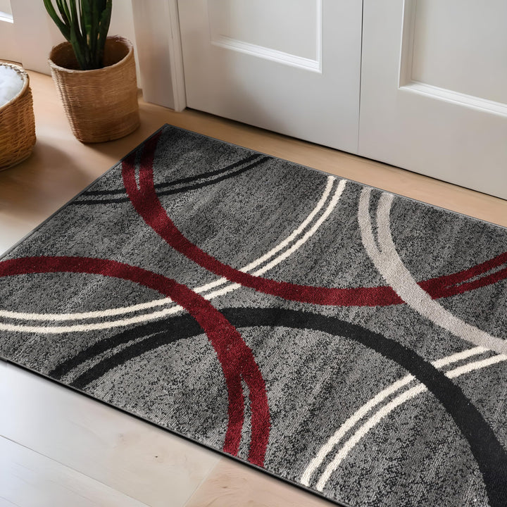 Rugshop Contemporary Abstract Circles Design Area Rug