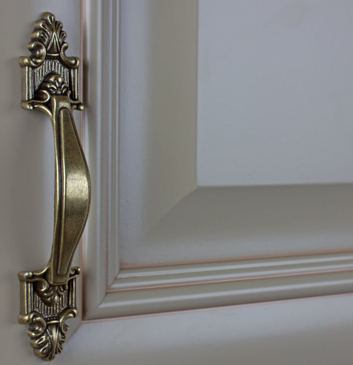 GlideRite Hardware 4116-AB-10 3.5 inch Cc Antique Brass Deco Cabinet Pull 10 - Diamond Home USA