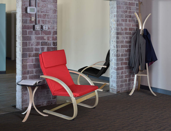 Niche Mia Bentwood Reclining Chair Beech/Crimson - Diamond Home USA