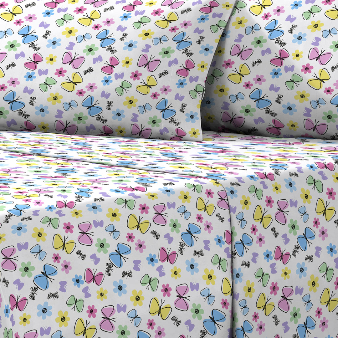 Dream Factory Kids Sheet Set Lightweight Microfiber Bed Sheets Super Soft Easy Twin - Diamond Home USA