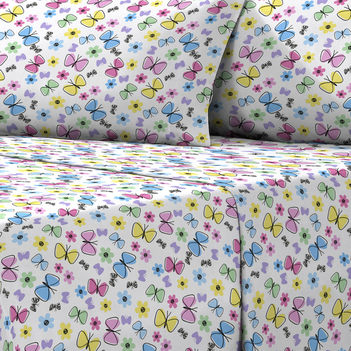 Dream Factory Kids Sheet Set Lightweight Microfiber Bed Sheets Super Soft Easy Twin - Diamond Home USA