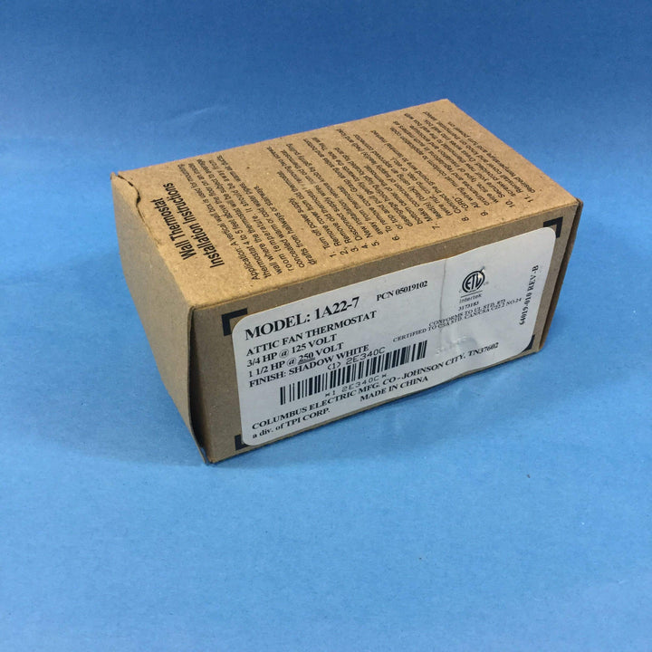 Columbus Electric 1A22-7 Attic Fan Thermostat 3/4HP@125V