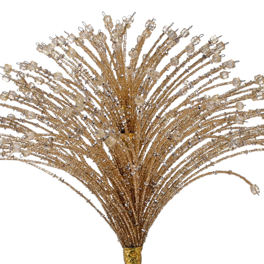 13" Glass Beads Tree Topper Gold Polyester - Diamond Home USA