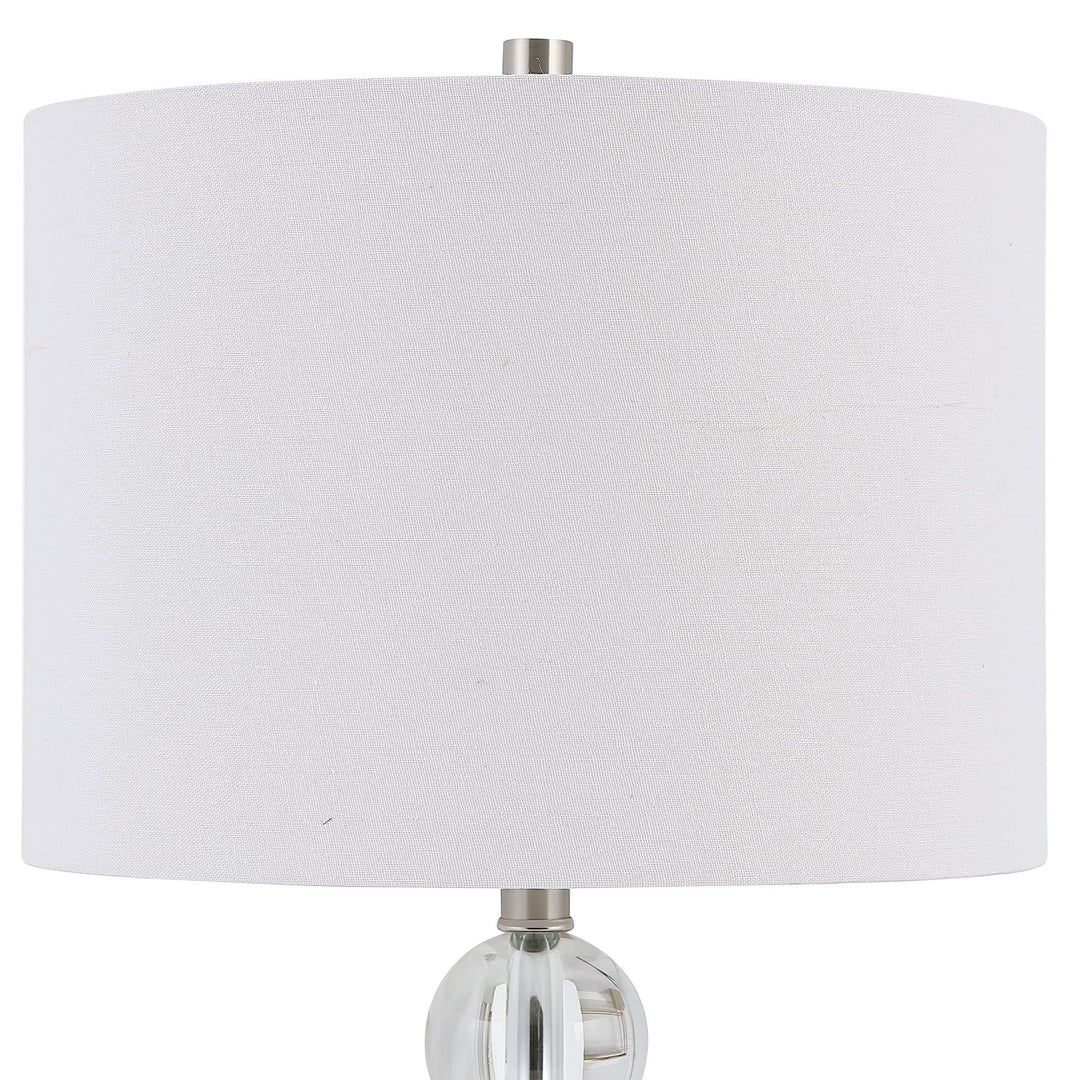 Brushed ckel 1-Light Table Lamp Clear Silver White Traditional Transitional - Diamond Home USA