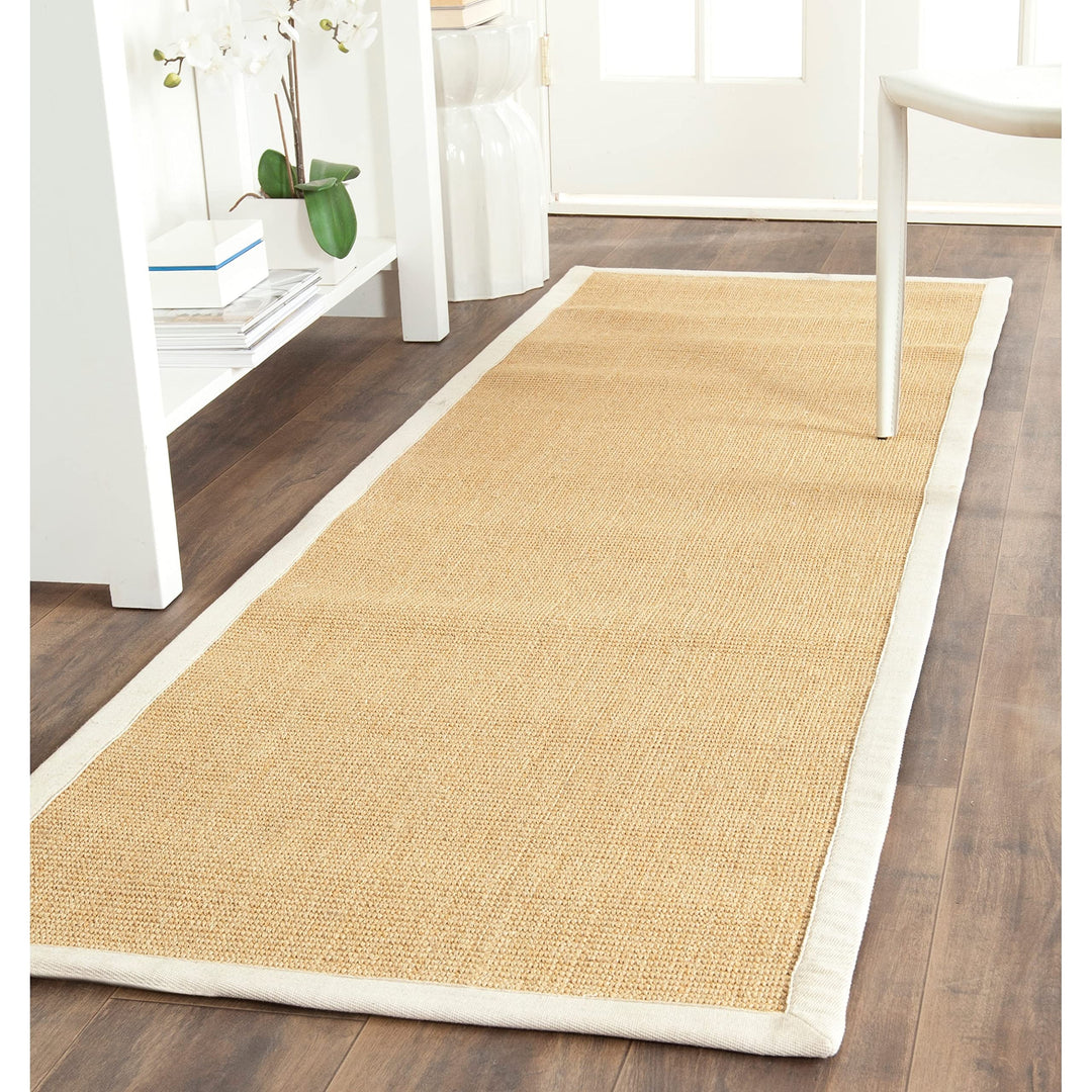 SAFAVIEH Natural Fiber Collection Runner Rug - 2'6" x 8' Marble & Grey Border - Diamond Home USA