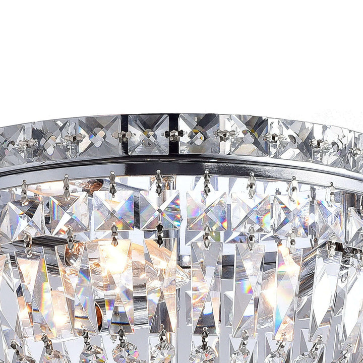 The Lighting Store Elisa Chrome Crystal Basket Flush Mount Chandelier - Diamond Home USA
