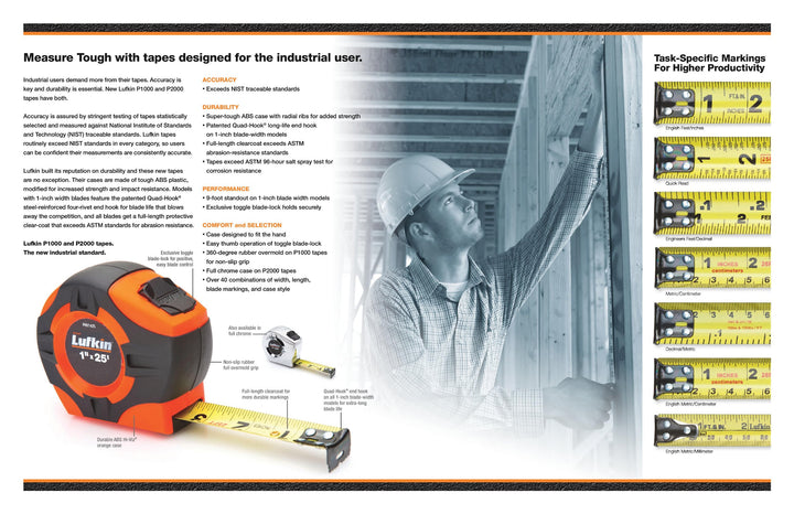 **Lufkin PHV1023CM 13mm x 3m Hi-Viz® Orange P1000 Tape Measure - Diamond Home USA