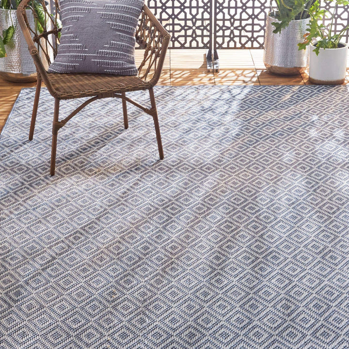 Home Dynamix Tripoli Lydia Indoor/Outdoor Area Rug 7'10"x10'2" Modern Navy Blue 7'10"x10'2" - Denim/Cream