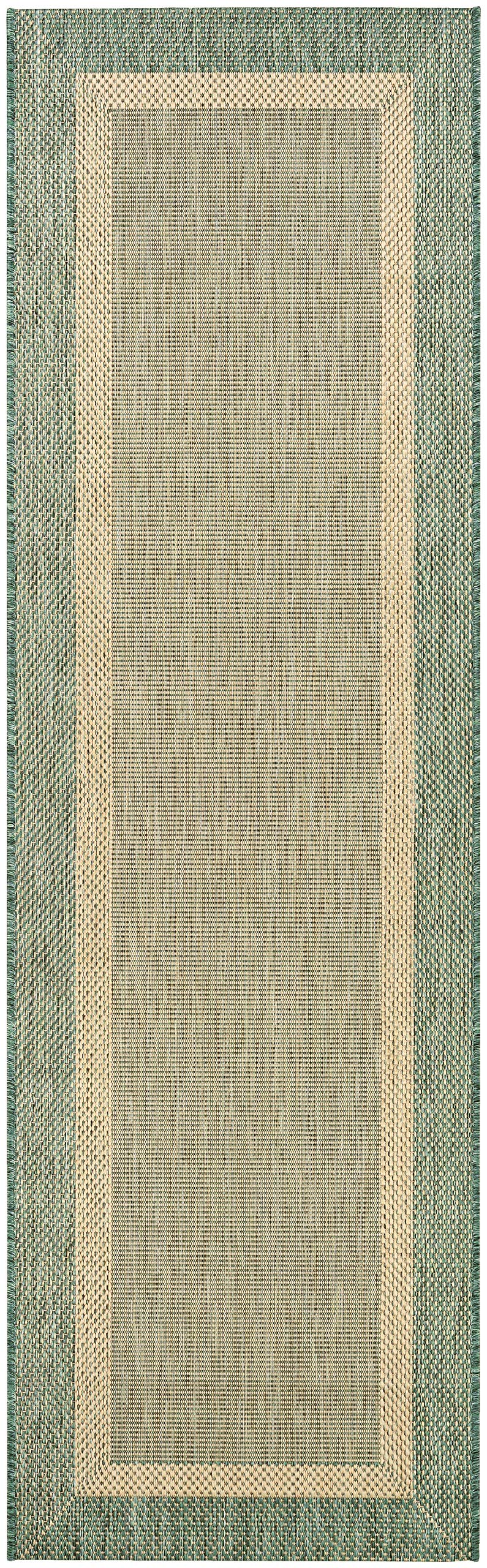 Couristan Stria Texture Area Rug 2'3" x 11'9" Natural-Green 2'3" x 11'9" Runner - Green/Beige