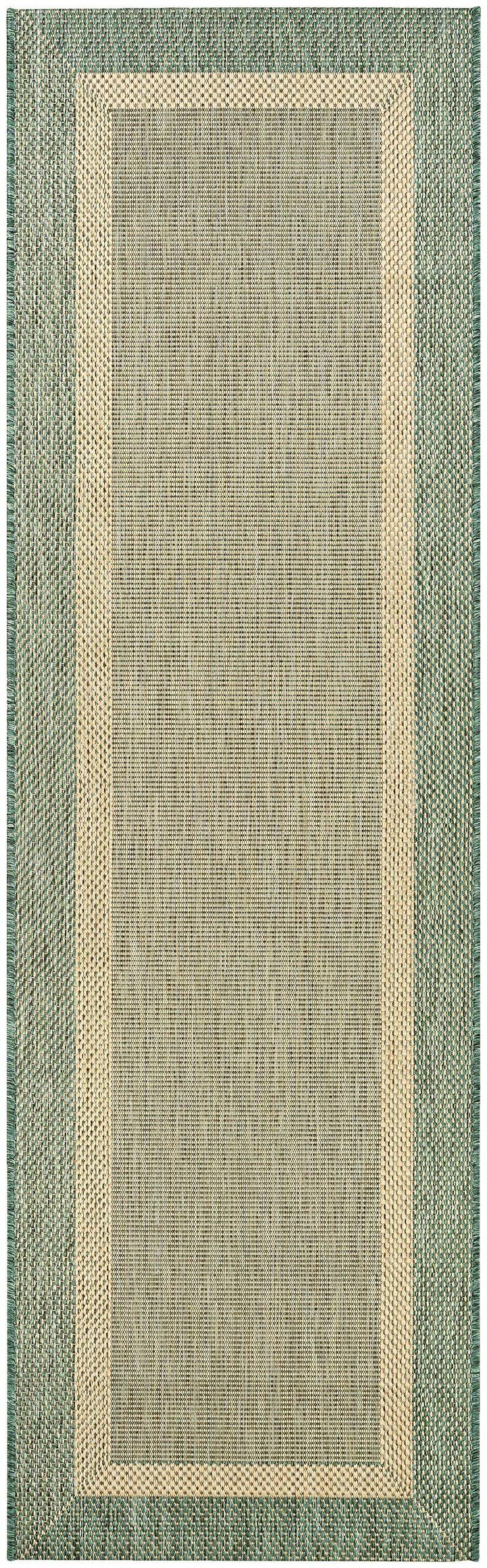 Couristan Stria Texture Area Rug 2'3" x 11'9" Natural-Green 2'3" x 11'9" Runner - Green/Beige