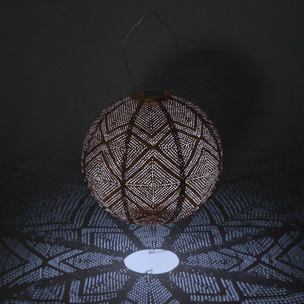 Allsop 31406 Soji Stella Market Handmade LED Outdoor Solar Lantern 12X12 Copper - Diamond Home USA