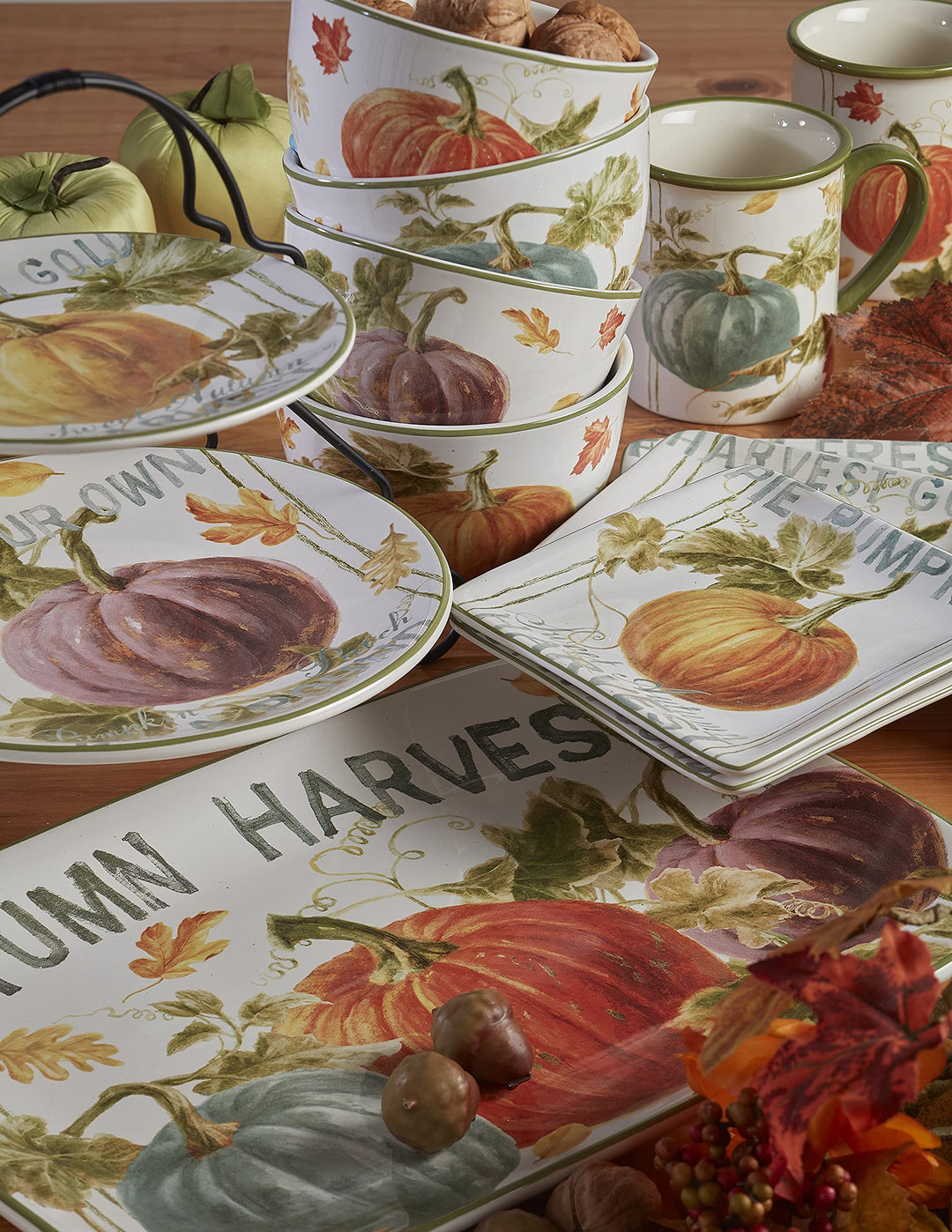 Certified International Autumn Harvest Oval Platter 16" x 12" Multicolor Large - Diamond Home USA