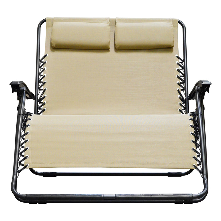 Caravan Sports ZGL01151 Zero Gravity Chair Beige Loveseat One Size - Diamond Home USA
