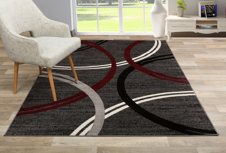 Rugshop Contemporary Abstract Circles Design Area Rug