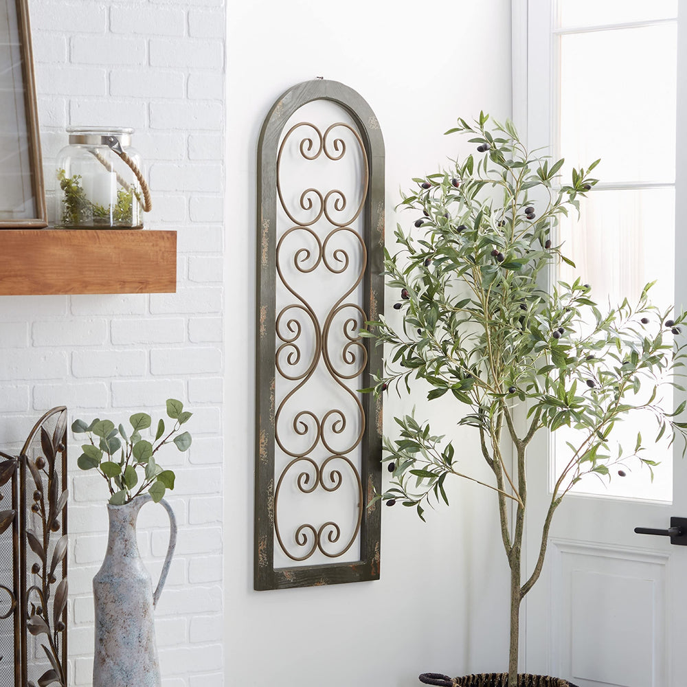 Brown Iron Rustic Wall Ornamental 48 X 15 1 Brushed - Diamond Home USA