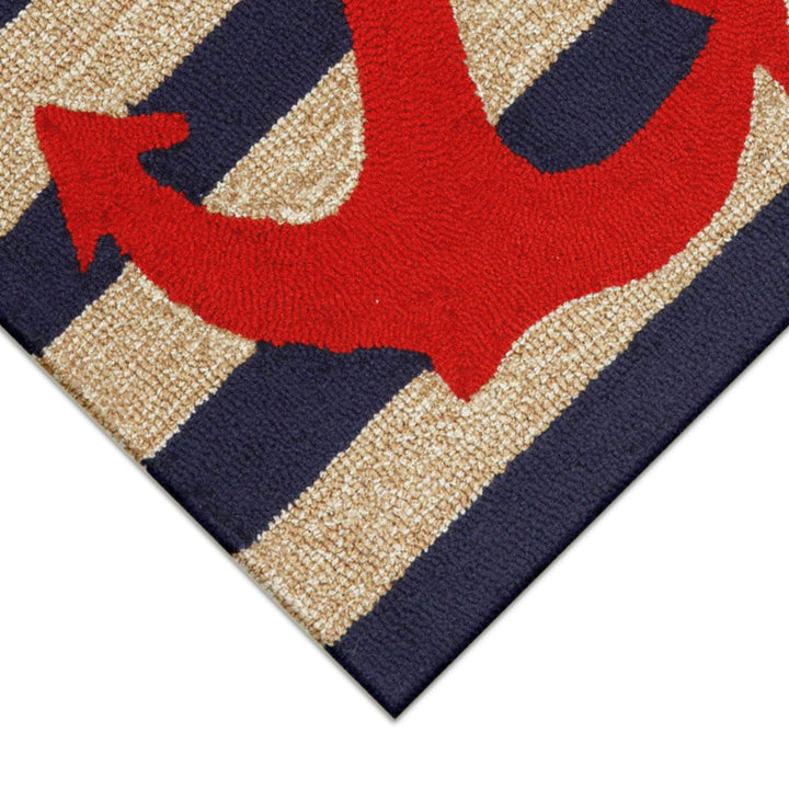 Frontporch Anchor Indoor/Outdoor Rug Navy 42"x66" Blue Novelty Rectangle - Diamond Home USA