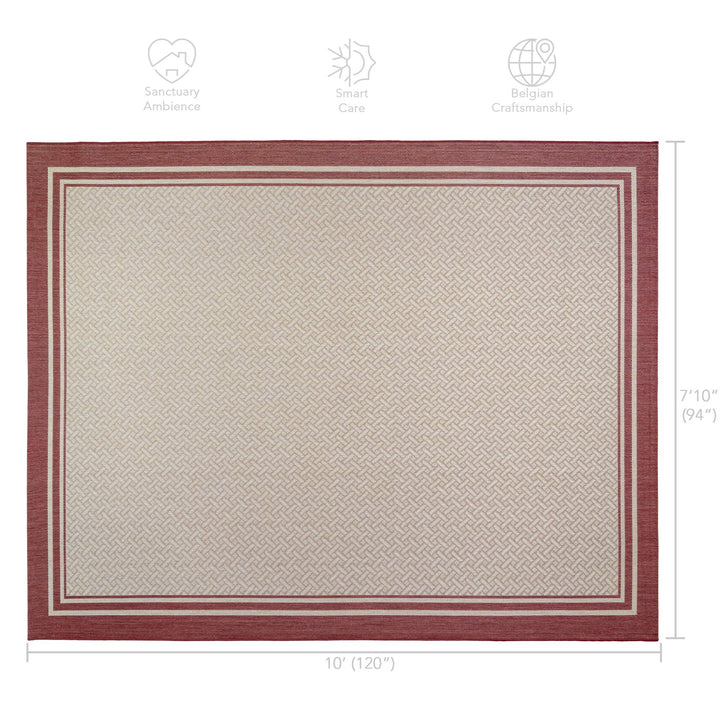 Gertmenian Indoor Outdoor Classic Flatweave Area Rug Stain & UV Resistant Carpet 7'10" x10'