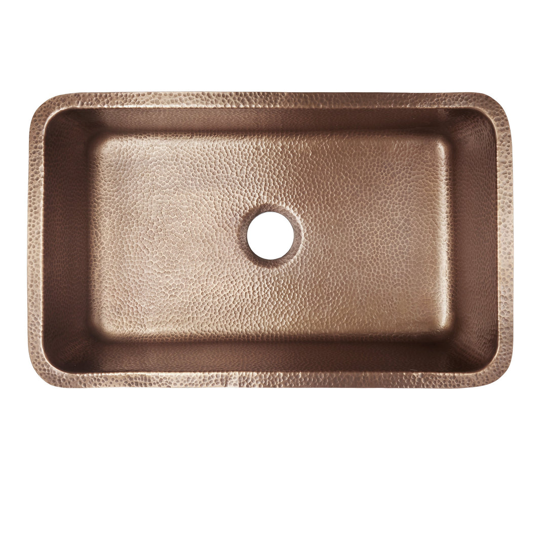 Sinkology SK202-30AC Transitional Orwell Undermount Handmade Solid Copper 30 In. - Diamond Home USA