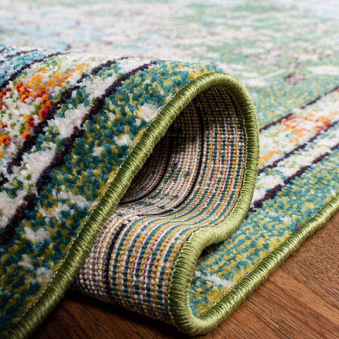 SAFAVIEH Madison Collection Area Rug - 6' x 9' Green & Turquoise Boho Chic - Diamond Home USA
