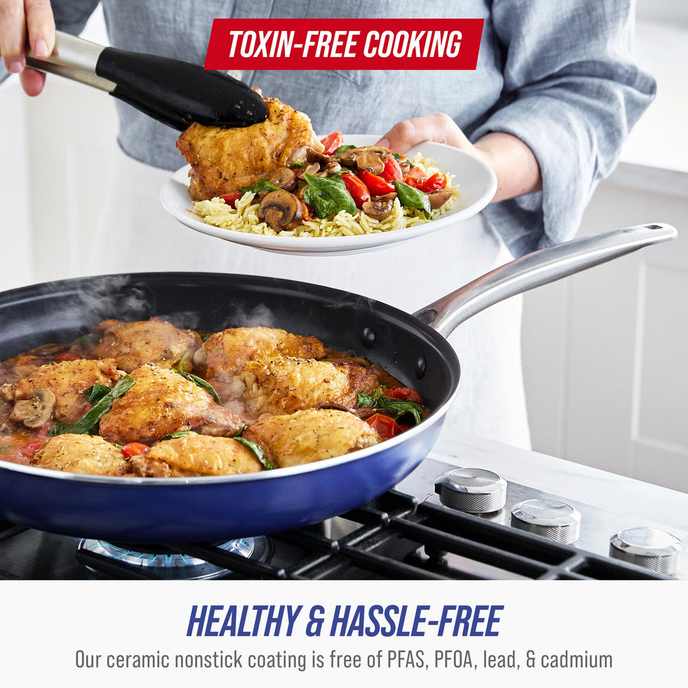 Blue Diamond Cookware Diamond Infused Ceramic Nonstick 9.5" and 11" Frying Pan - Diamond Home USA