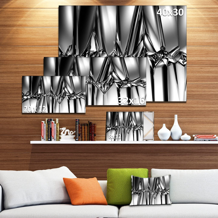 DESIGN ART Designart 'Black White Crystal Background' Abstract Artwork Print 32 in. wide x 16 in. high - Diamond Home USA