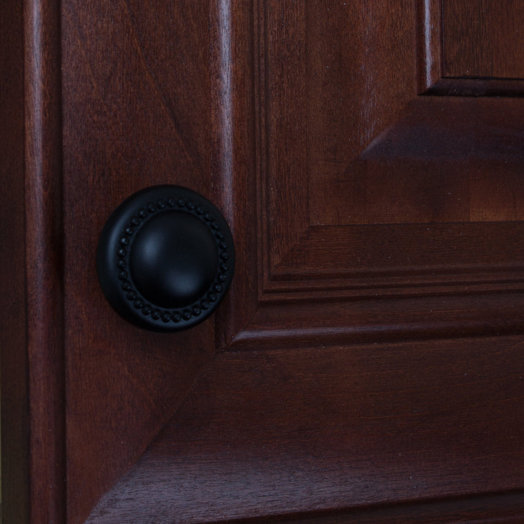 GlideRite Hardware 5222-MB-25 1.25 inch Round Beaded Cabinet Knob 25 Pack - Diamond Home USA