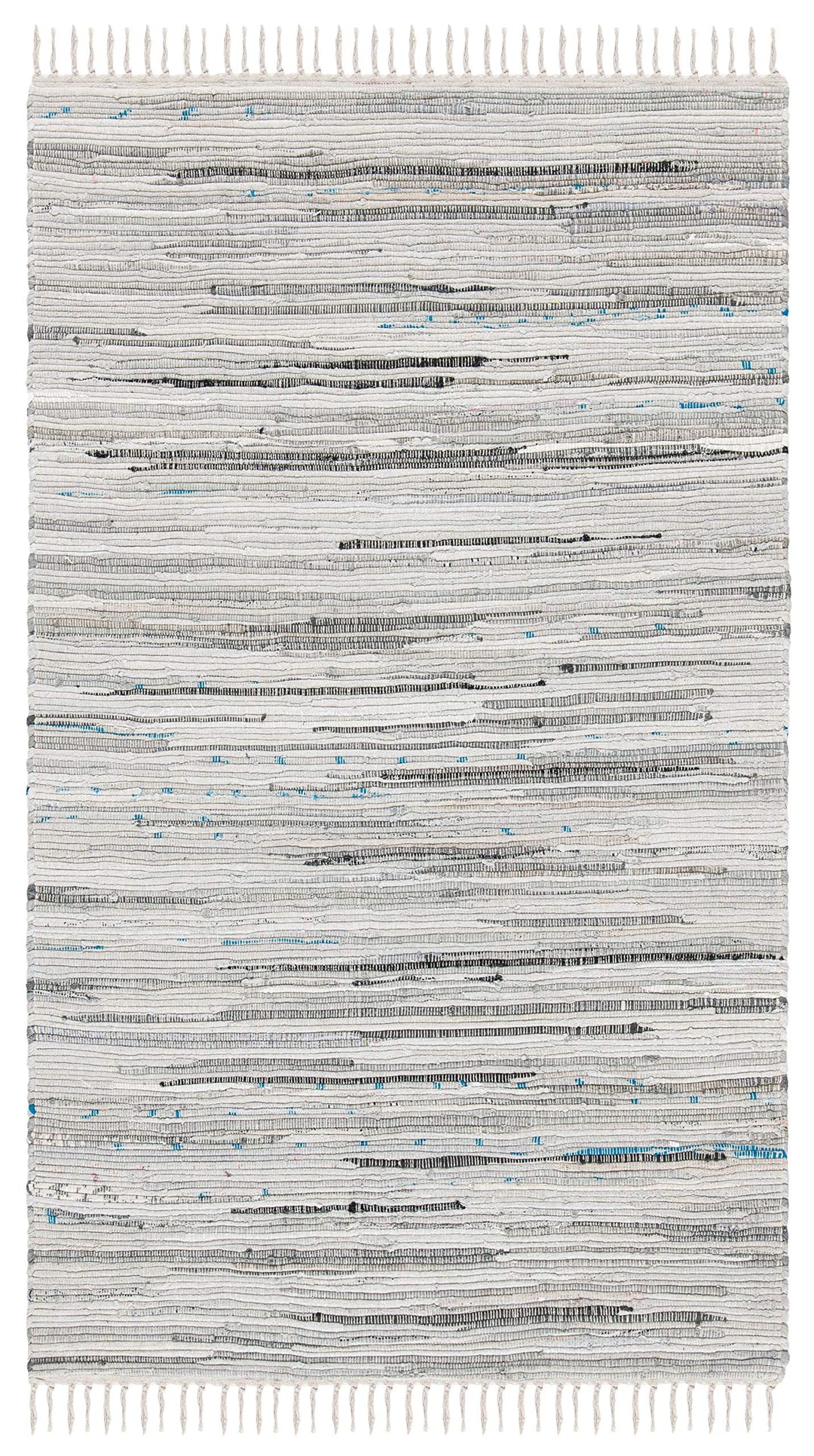 SAFAVIEH Rag Rug Collection Accent Rug - 3' x 5' Grey Handmade Boho Stripe - Diamond Home USA