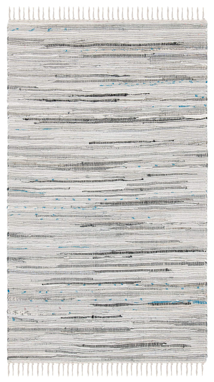SAFAVIEH Rag Rug Collection Accent Rug - 3' x 5' Grey Handmade Boho Stripe - Diamond Home USA