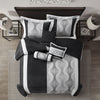 Stratford Park Moderna 7-Piece Comforter Bedding Set Black Silver California Black/Silver - California King