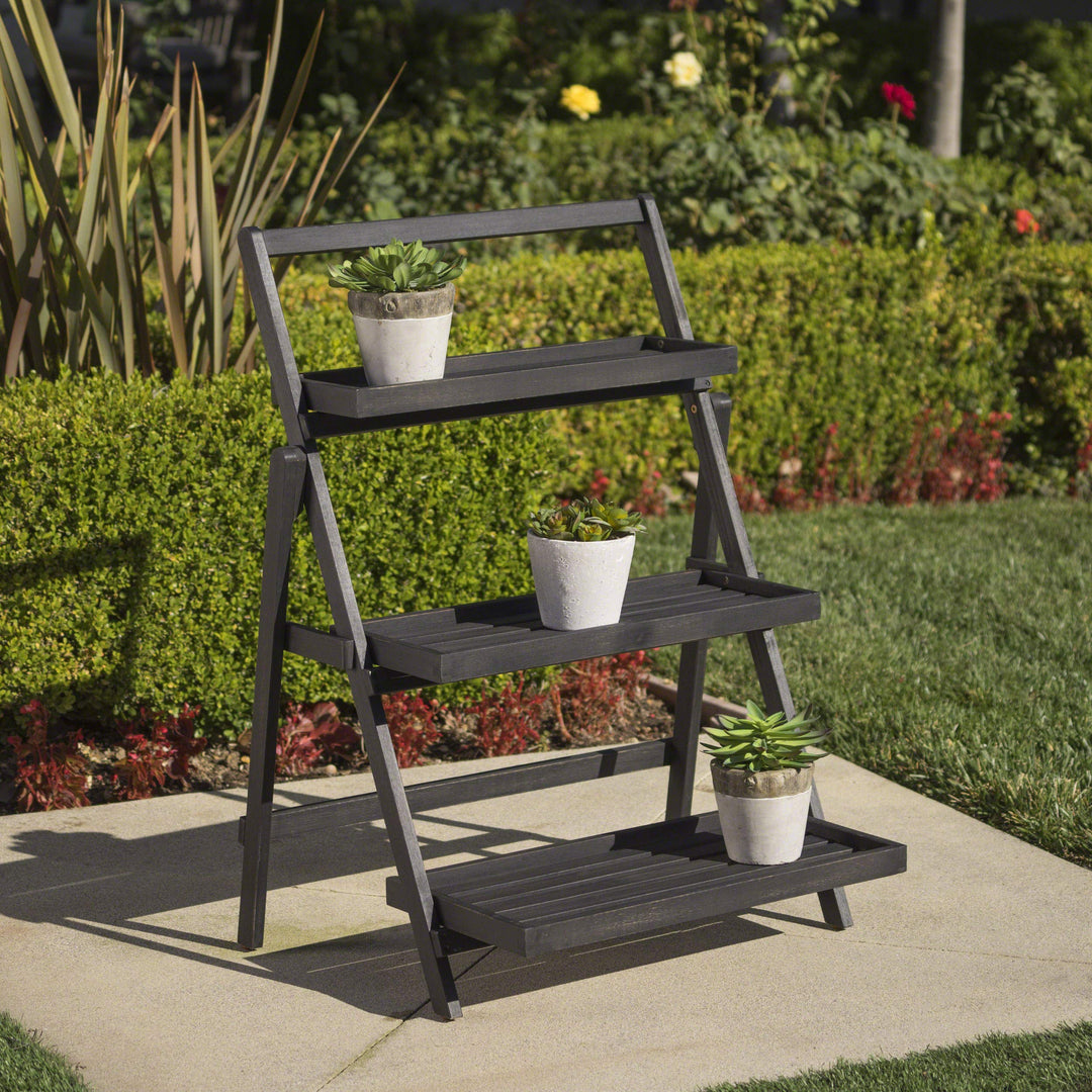 Christopher Knight Home Meridien Outdoor Acacia Wood Plant Stand Dark Grey - Diamond Home USA