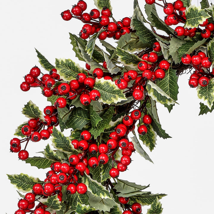 24" Berry Mixed Wreath Green Red 24-inch Un-lit - Diamond Home USA