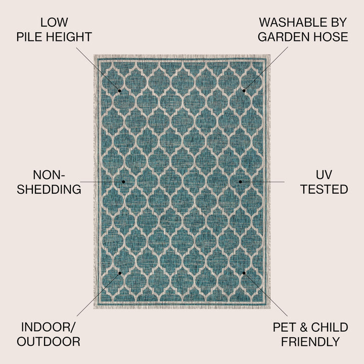 JONATHAN Y Zinnia Moroccan Trellis Textured Weave Indoor/Outdoor Area Rug