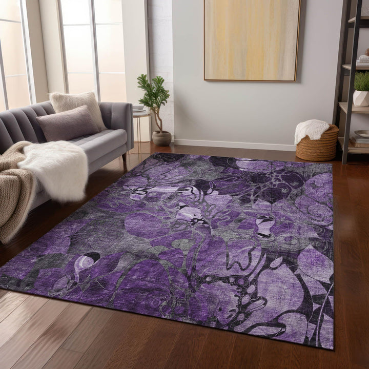Addison Rugs Chantille ACN558 Purple 8' x 10 Indoor Outdoor Area Rug Stain - Diamond Home USA