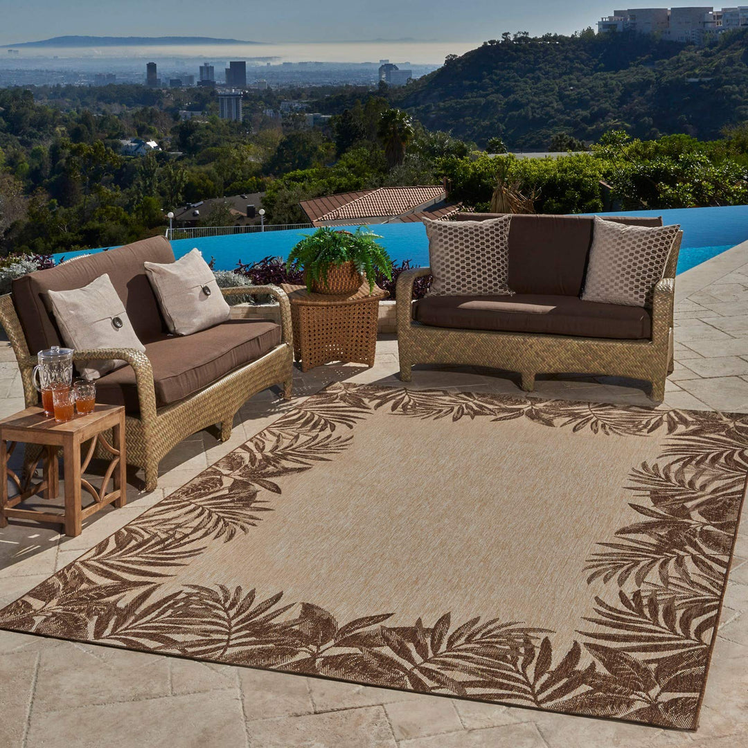 Gertmenian Indoor Outdoor Classic Flatweave Area Rug Stain & UV Resistant Carpet 7'10" x 10' - Diamond Home USA