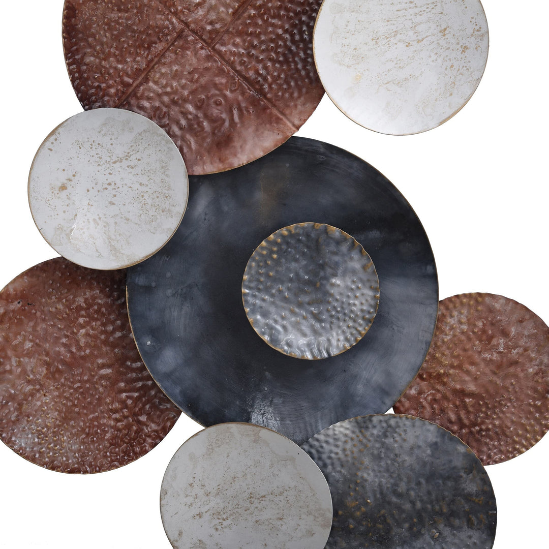 Metal Wall Hanging Assorted Hammered Circles Black Modern Contemporary - Diamond Home USA