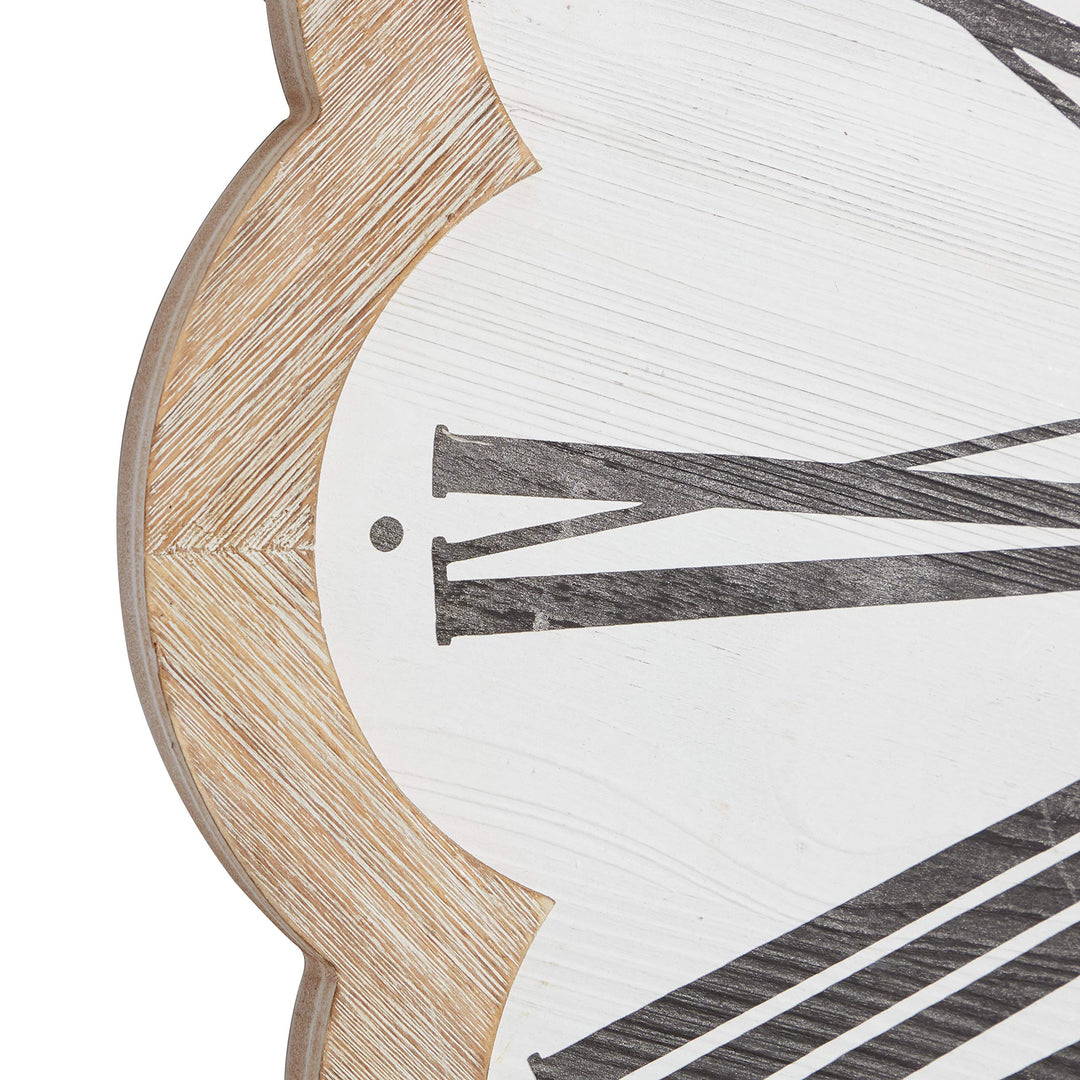 White Wood Farmhouse Wall Clock 33 X 1 Country - Diamond Home USA
