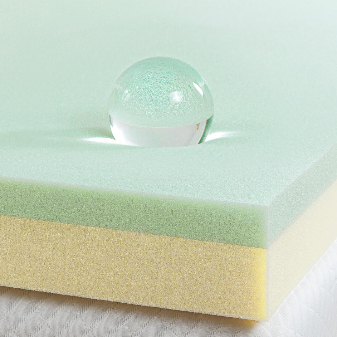 ZINUS 3 Inch Green Tea Memory Foam Mattress Topper Pressure-Relieving Layers Twin XL