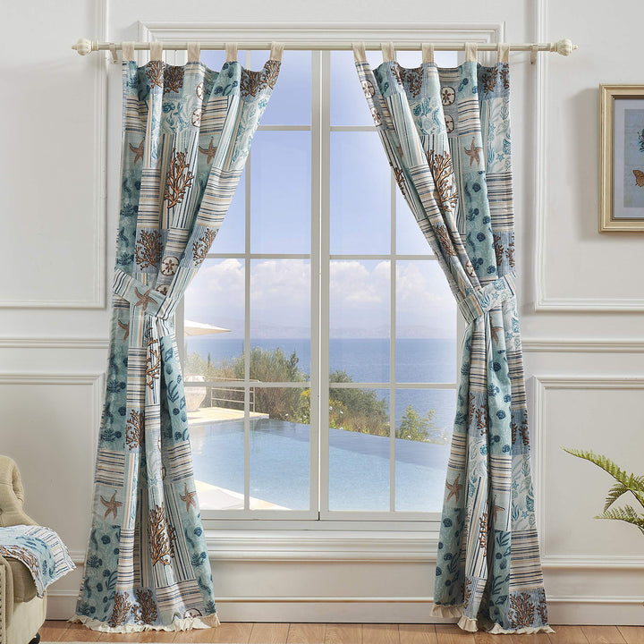 Greenland Home Key West Curtains 84"x84" Seafoam - Diamond Home USA