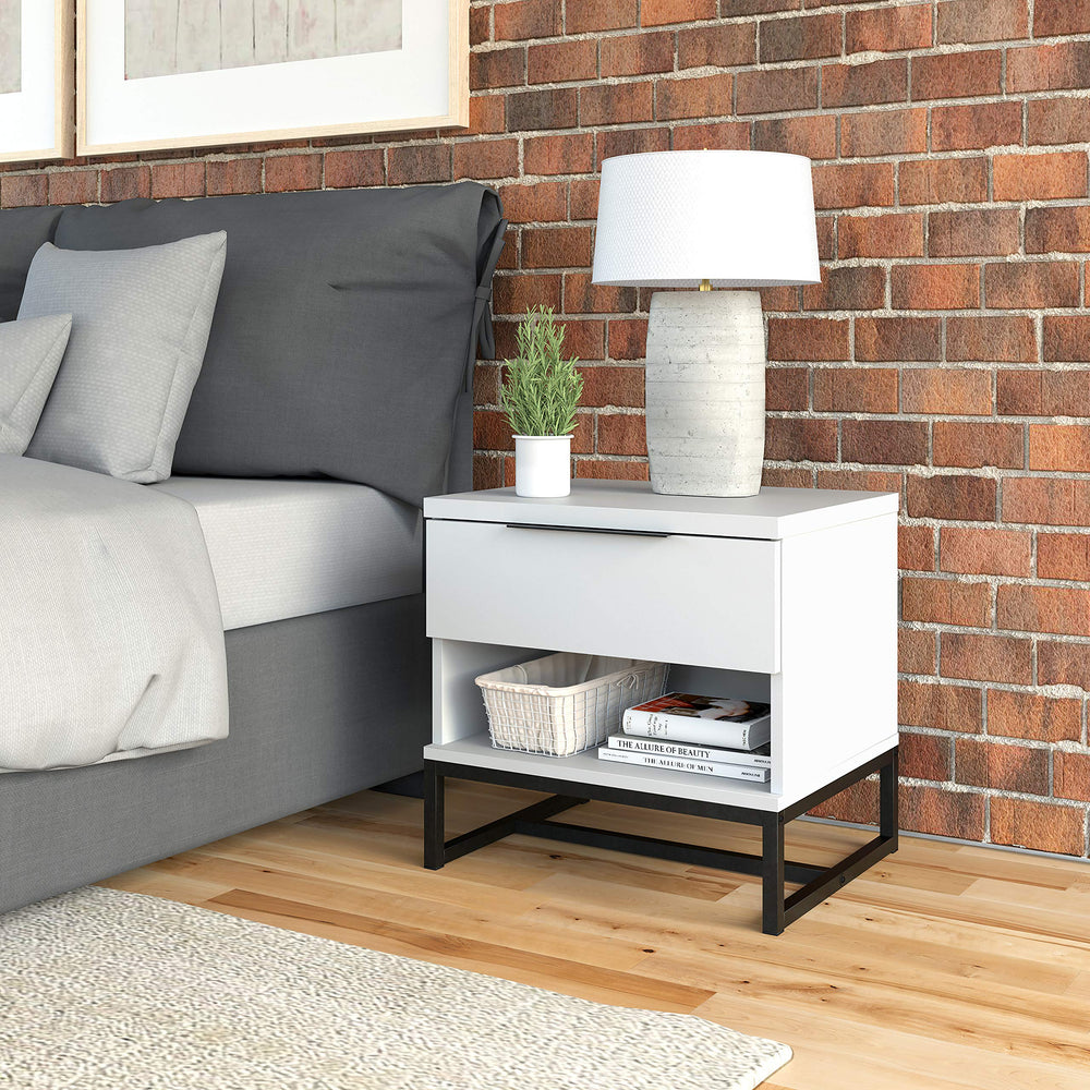 Boyd Sleep White Catania Nightstand Contemporary Wood Finish 5 Piece Drawer - Diamond Home USA