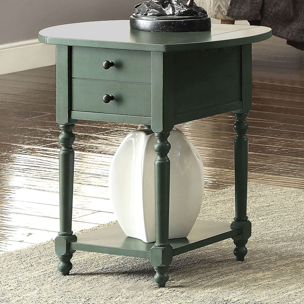 Furniture of America Kist Country Solid Wood 1-Drawer Side Table Antique Gray - Diamond Home USA