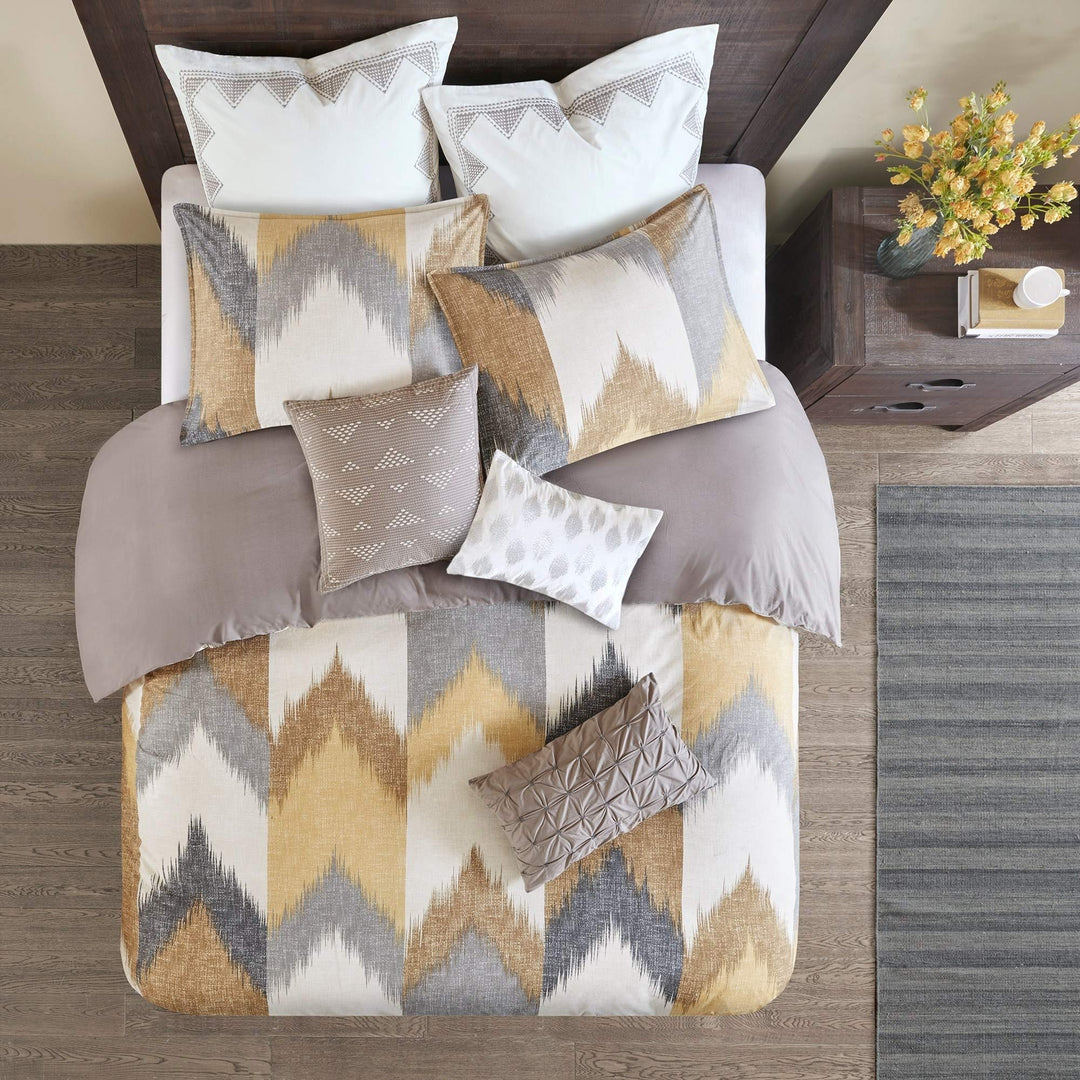 3 Piece Yellow Southwestern Comforter King/Cal King Southwest Bedding Set Native - Diamond Home USA