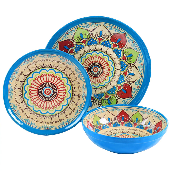 12 Piece Dinnerware Set Multi Color Floral Casual Round Dishwasher Safe - Diamond Home USA
