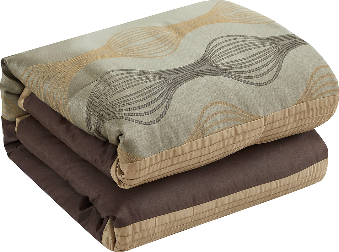 7 Piece n Color Geometric Comforter Cal California Set