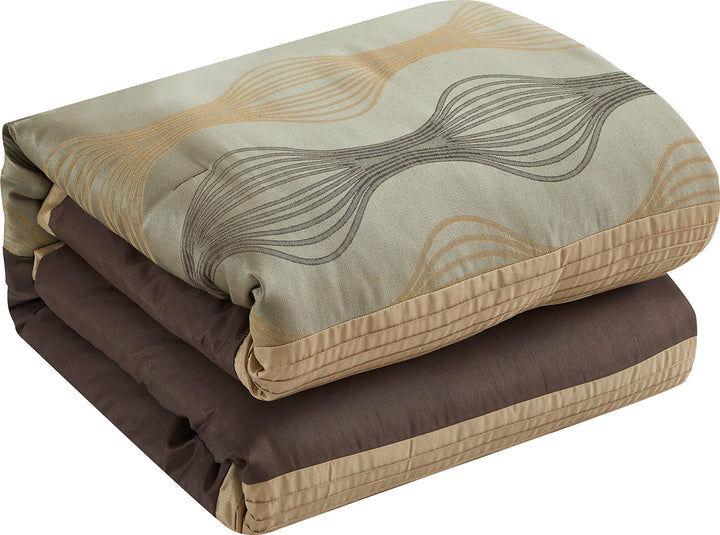 7 Piece n Color Geometric Comforter Cal California Set