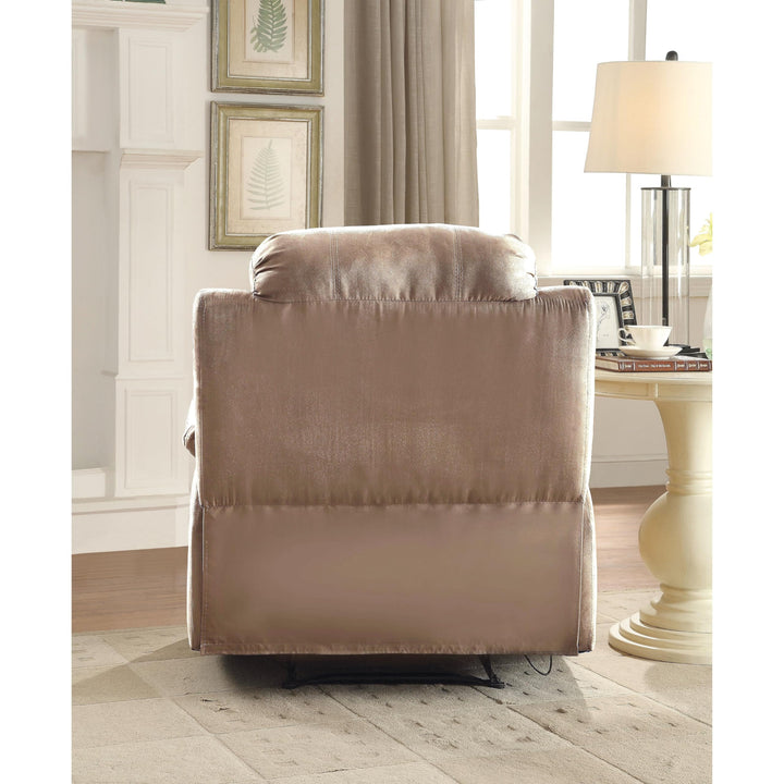 Brown Luxurious Microfiber Motion Recliner with Pillow Top Armrest and Tight - Diamond Home USA