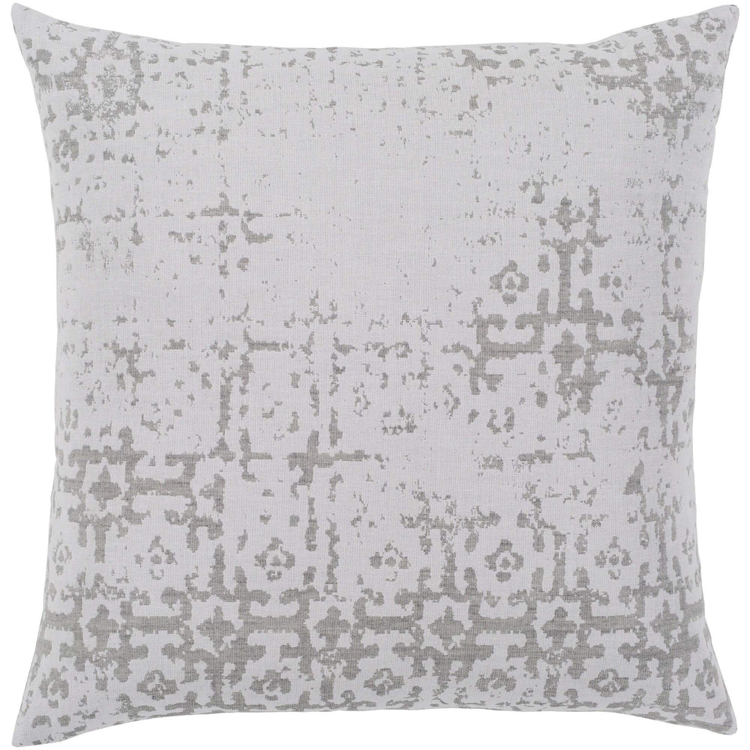 Leopold White Grey Poly Fill Throw Pillow (18" X 18") Geometric Modern
